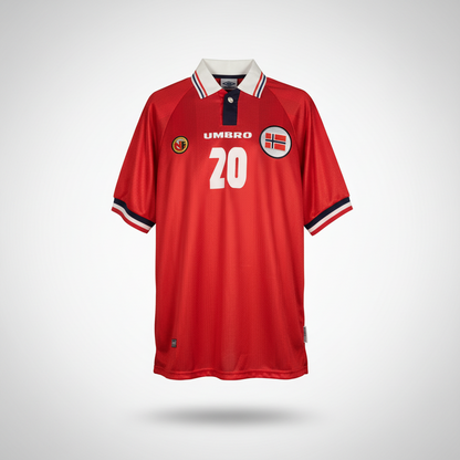 1998-2000 Norway Solskjær HOME Kit Soccer Jersey Shirt Umbro XL Authentic