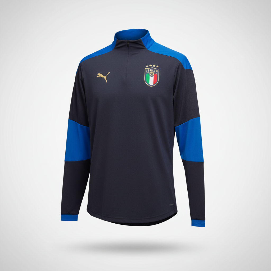 2020-2021 Italy 1/4 Zip TOP JACKET Soccer Puma Small Authentic