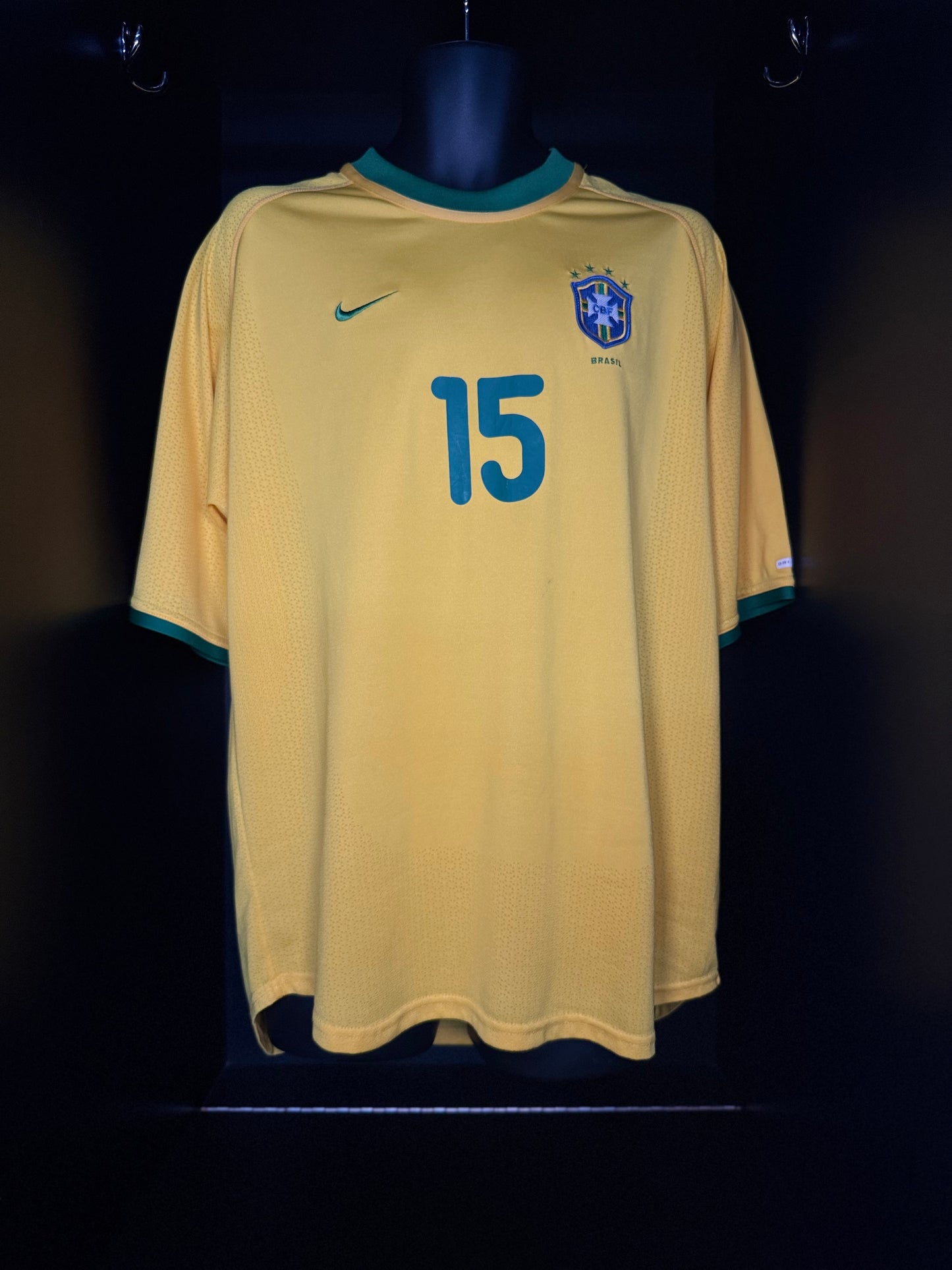 2000-2001 Brazil (CBF) Kleberson HOME Kit Soccer Jersey Shirt Nike Large Authentic