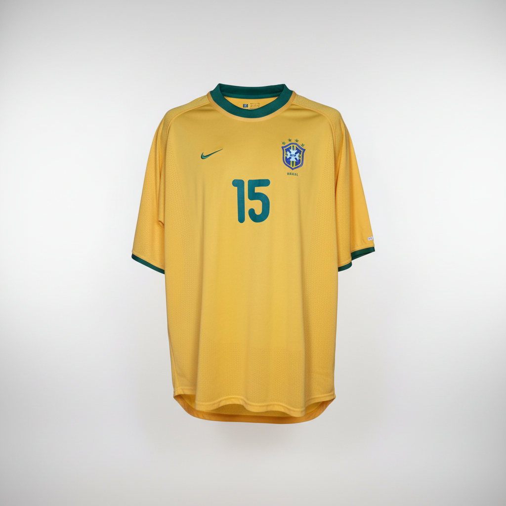 2000-2001 Brazil (CBF) Kleberson HOME Kit Soccer Jersey Shirt Nike Large Authentic