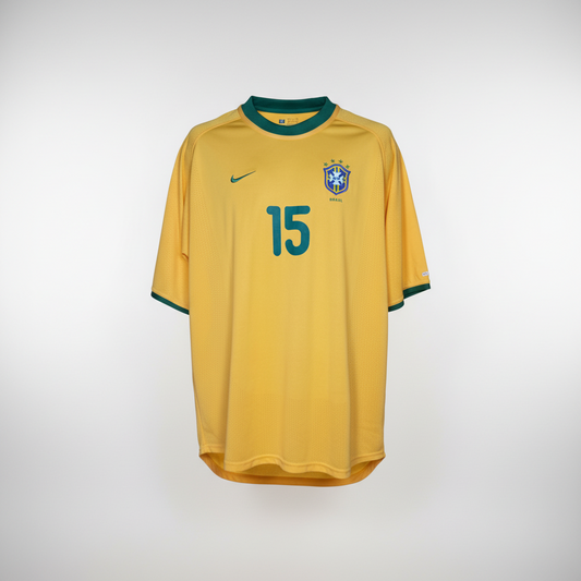 2000-2001 Brazil (CBF) Kleberson HOME Kit Soccer Jersey Shirt Nike Large Authentic