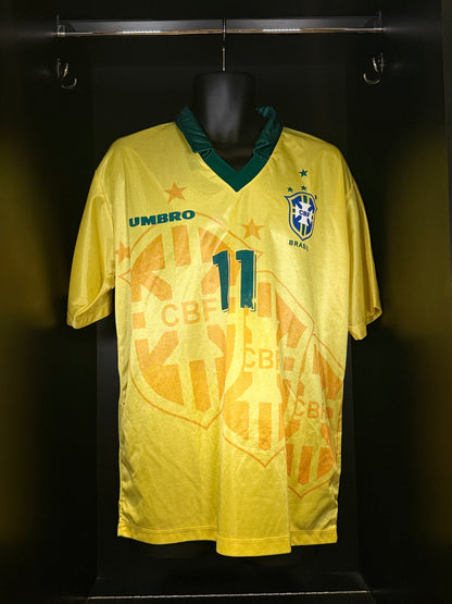 1994-1996 Brazil (CBF) Romario HOME Kit - Soccer Jersey Football Shirt Umbro Medium Authentic