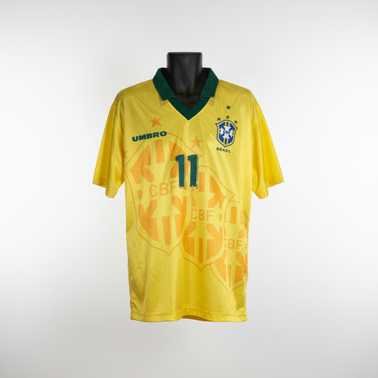 1994-1996 Brazil (CBF) Romario HOME Kit - Soccer Jersey Football Shirt Umbro Medium Authentic