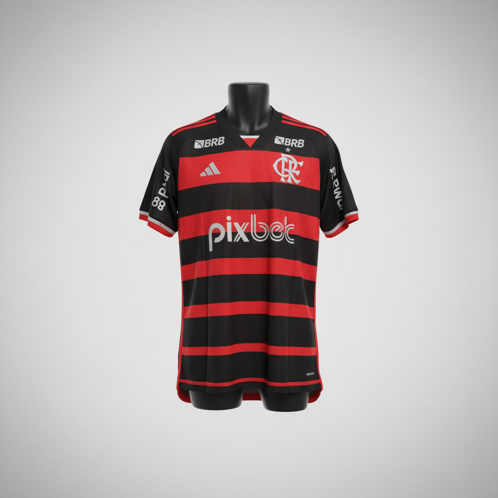2024-2025 Flamengo Pedro HOME Kit Soccer Jersey Football Kit adidas Large Authentic